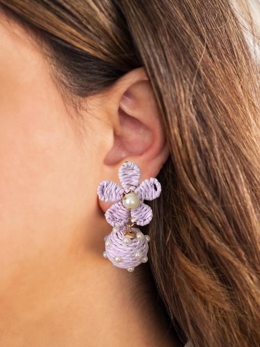 Sadie Lilac Flower Earrings