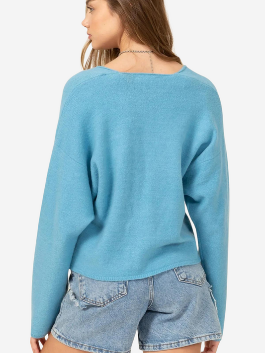 Light Blue V Neck Sweater
