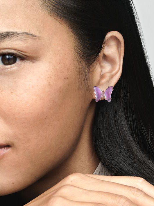 Iris Purple Butterfly Earrings
