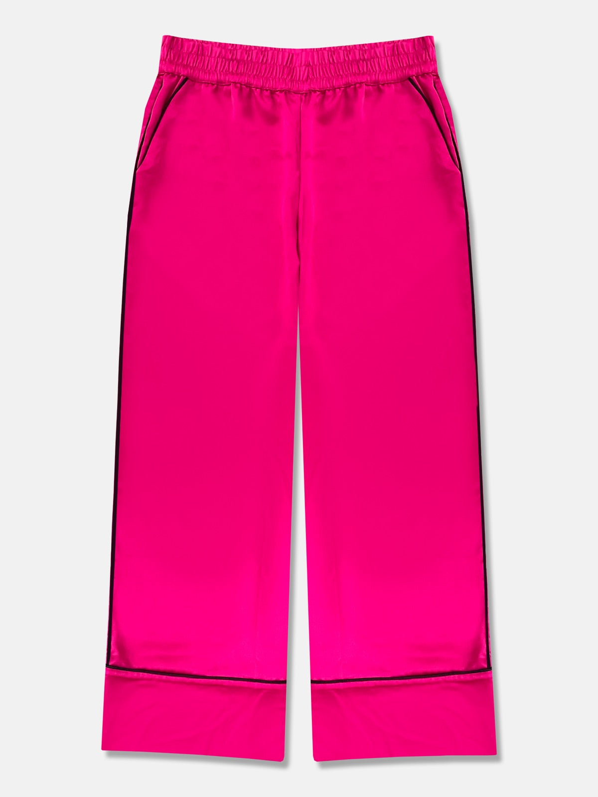 Fuchsia Satin Wide Leg Pajama Pants