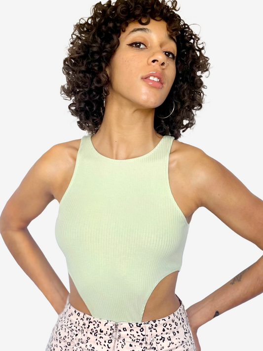 Green Cut Out Bodysuit
