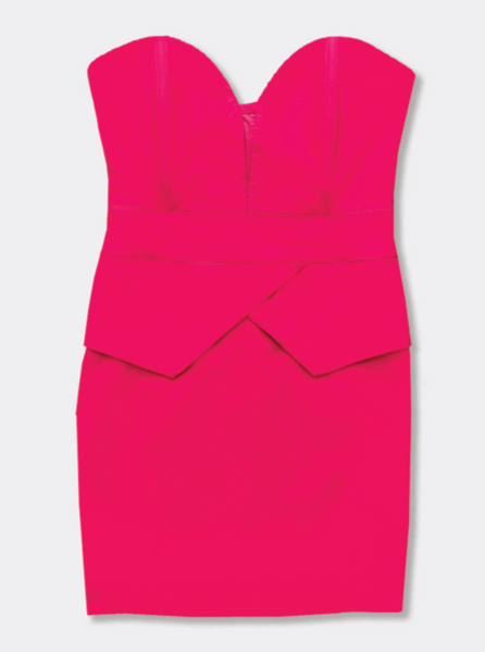 Hot Pink Bodycon Strapless Dress
