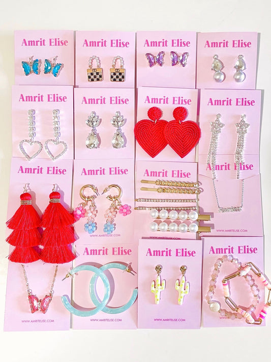 Faux Gem Pearl Earrings