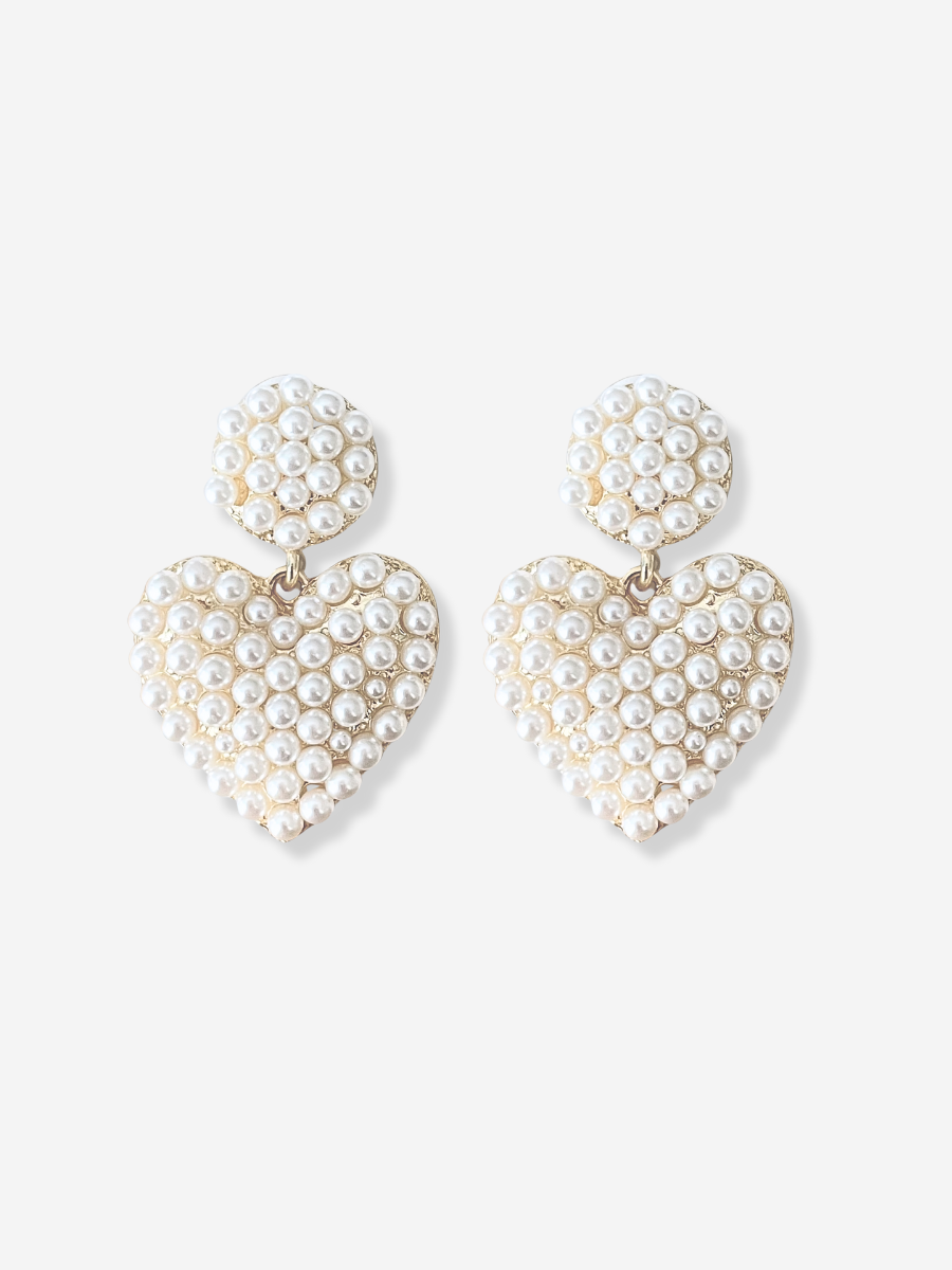 Ivy Pearl Heart Earrings