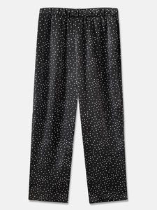 Black Satin Polka Dot Pajama Pants