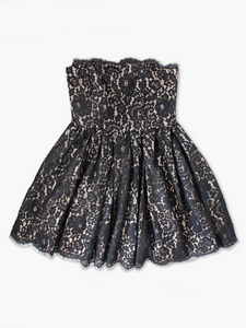 Black Strapless Lace Dress