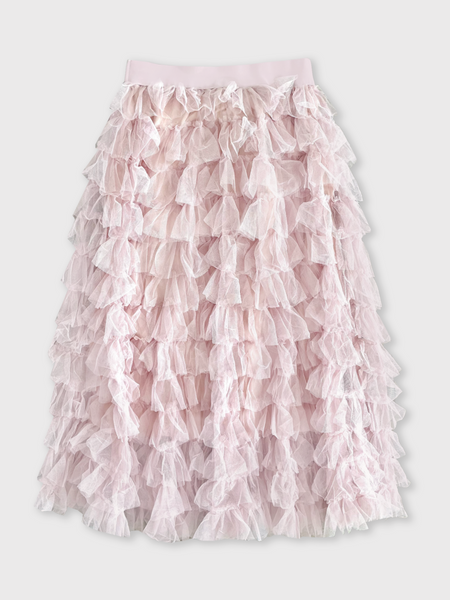 Pink Ruffle Tulle Skirt