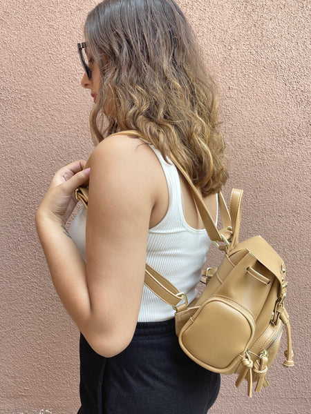 Tan Mini Backpack